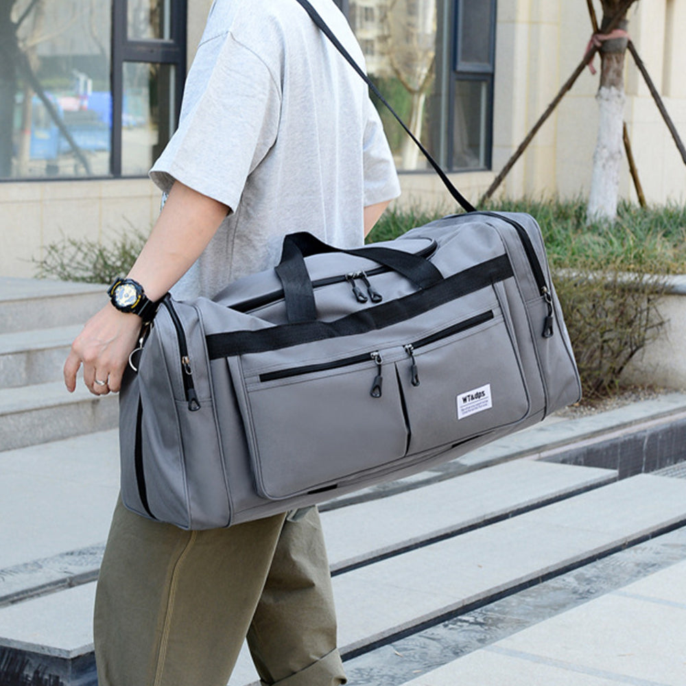 Large Capacity Mens Travel Duffle Bag Luggage Bag Water Resistant Gym Bag Sports Bag Handbags -Grey
