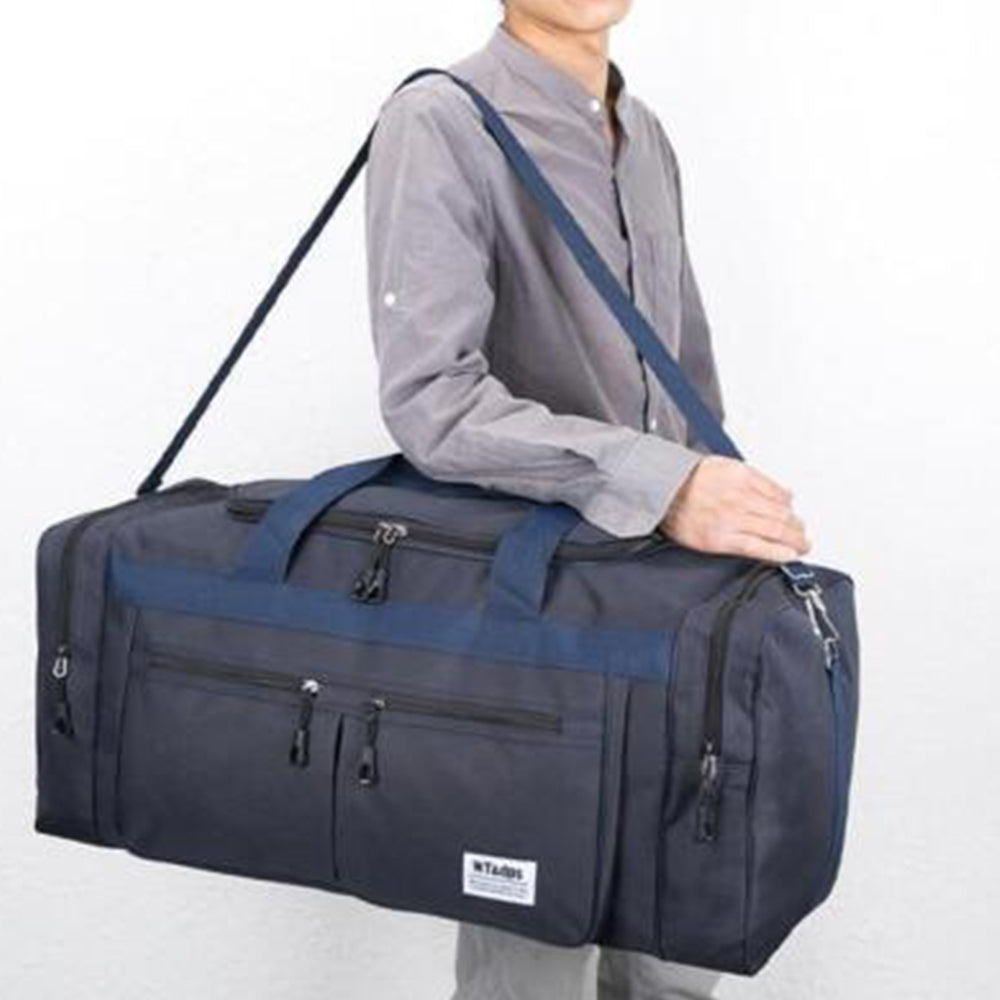 Large Capacity Mens Travel Duffle Bag Luggage Bag Water Resistant Gym Bag Sports Bag Handbags -Blue