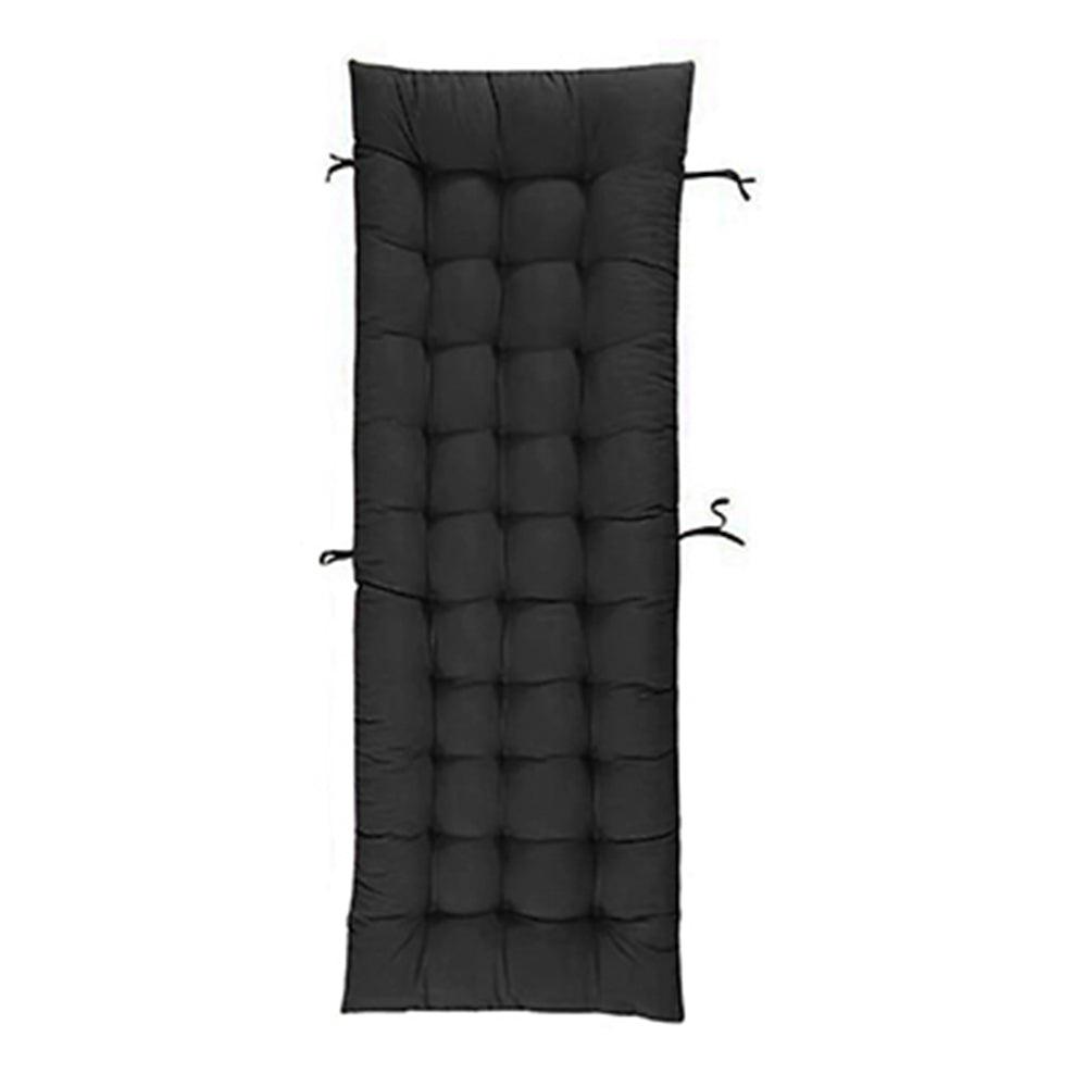 Sun Lounger Chair Cushions Chaise Seat Cushion Bench Mat Thick Padded Recliner Chair Seat Mat -Black