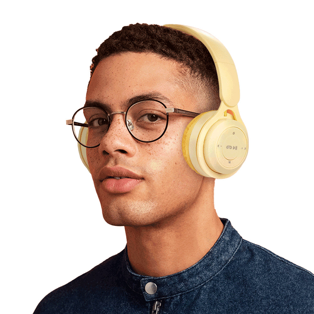 Wireless Headphones Wireless Earbuds 2pcs Y08 Wireless Headphones With Microphone Foldable Headset Bluetooth-compatible Headphone -Green and Yellow