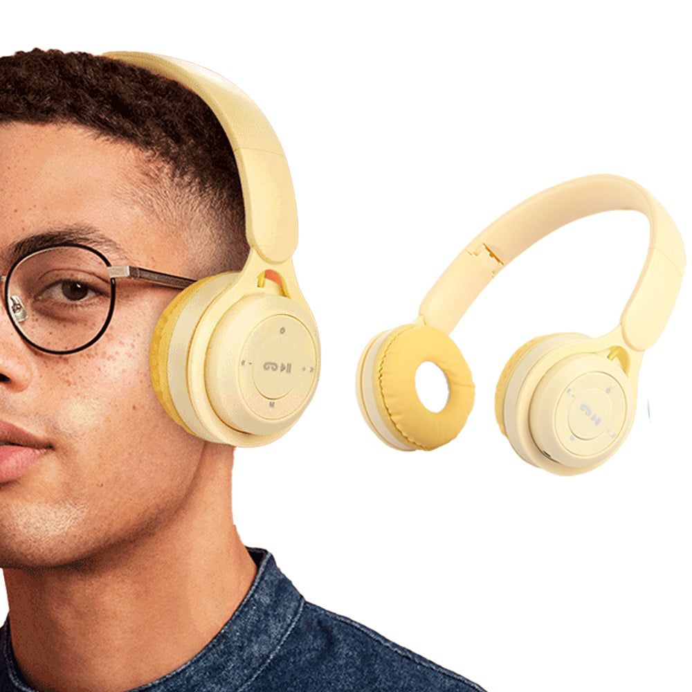 Wireless Headphones Wireless Earbuds 2pcs Y08 Wireless Headphones With Microphone Foldable Headset Bluetooth-compatible Headphone -Green and Yellow
