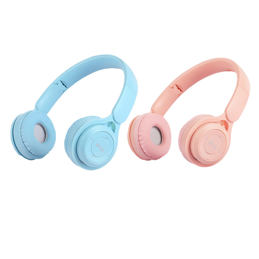 Wireless Headphones Wireless Earbuds 2pcs Y08 Wireless Headphones With Microphone Foldable Headset Bluetooth-compatible Headphone -Blue and Pink