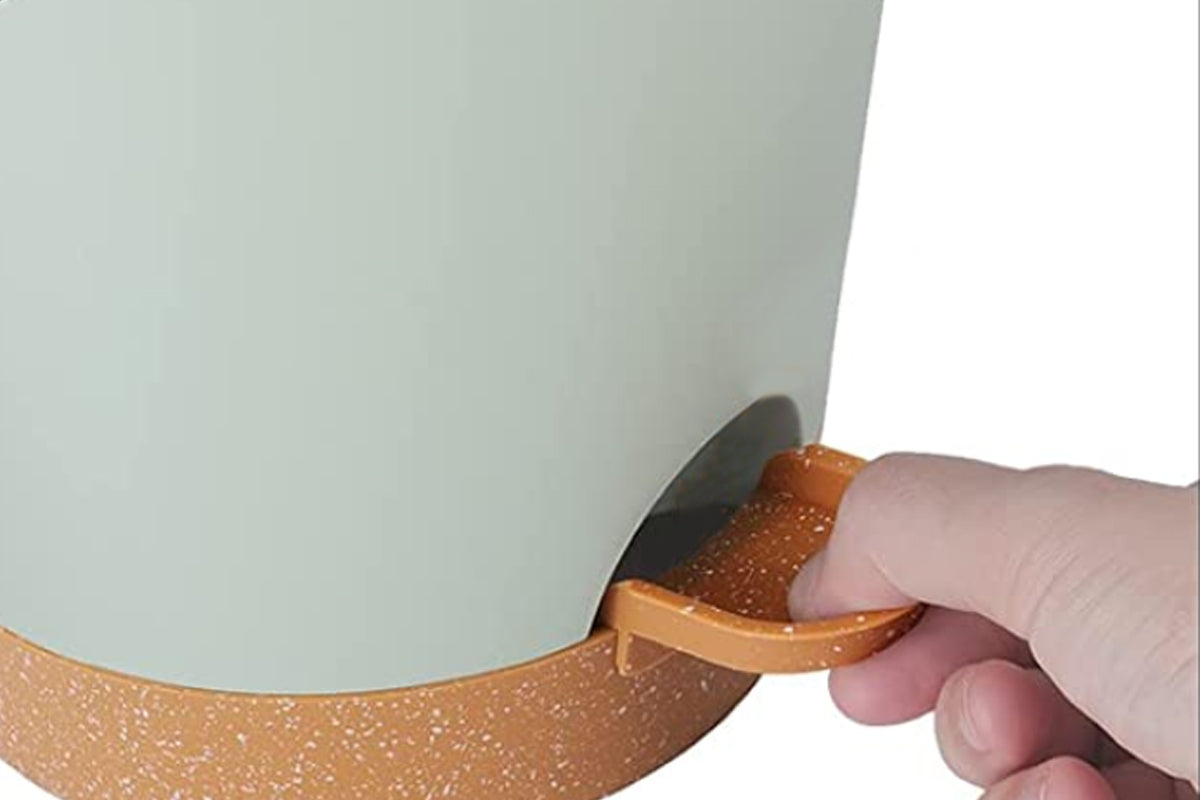 6Pcs Plastic Plant Flower Pots Self Watering Planters Sets-Green