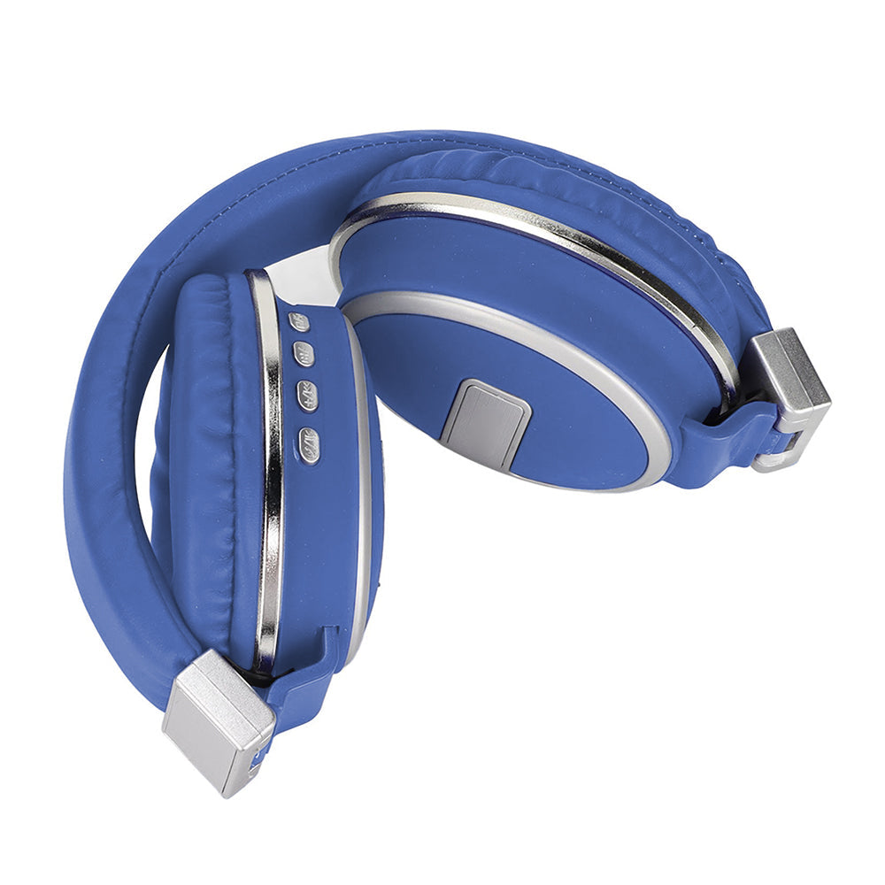 Foldable Wireless Bluetooth 5.0 Earphones Rechargeable Headset Blue