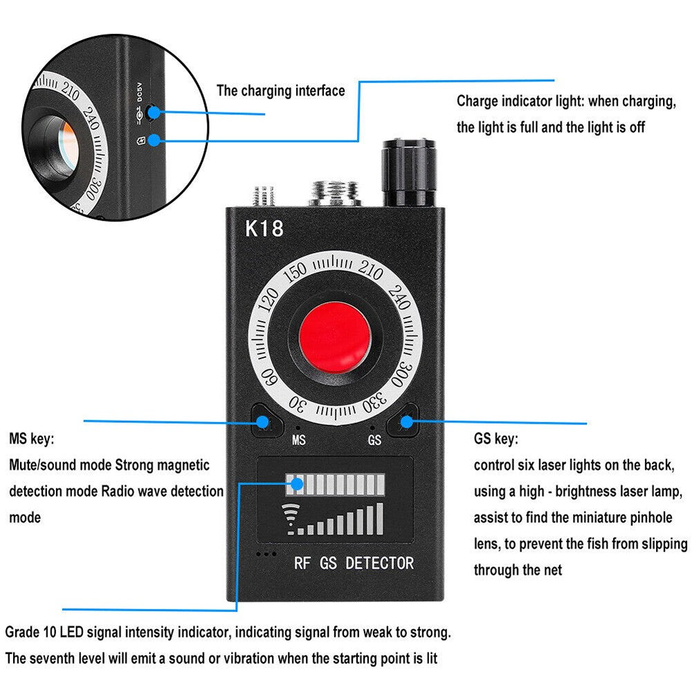 K18 RF Signal Detector Anti-spy Detector