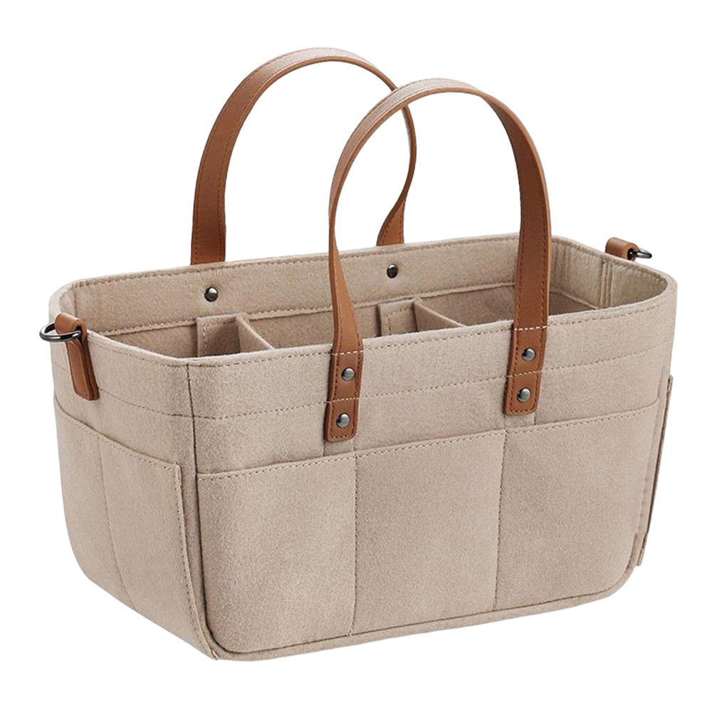 Foldable Travel Baby Diaper Caddy Organizer Portable Nappy Storage Bag Beige
