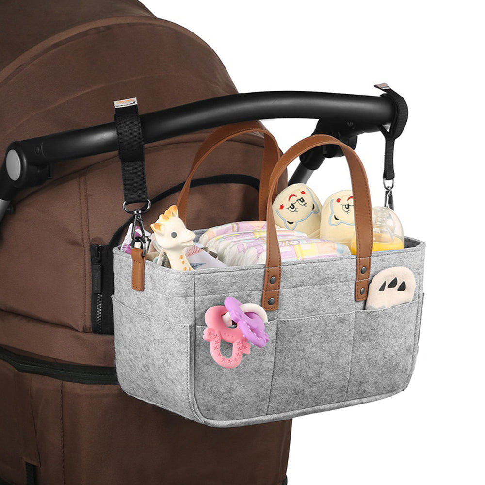Foldable Travel Baby Diaper Caddy Organizer Portable Nappy Storage Bag Gray