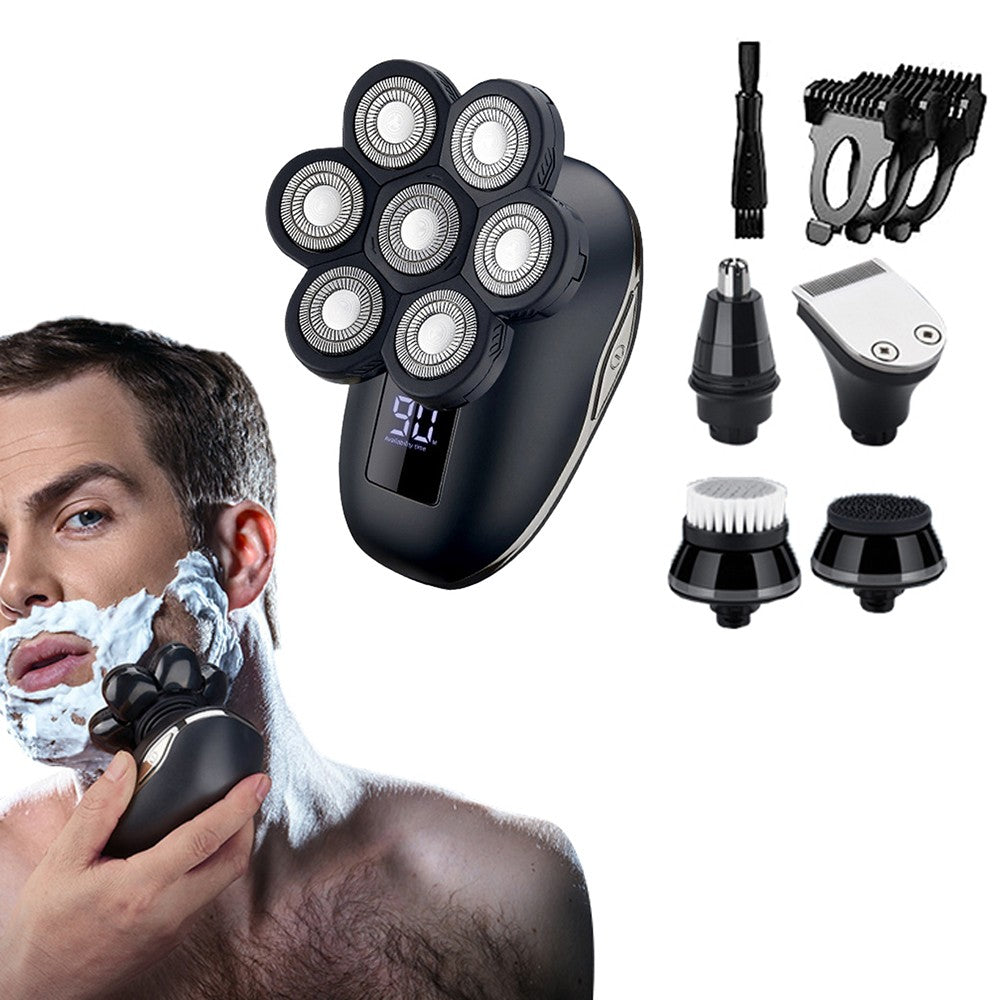 5 in 1 Electric Shaver for Men Detachable Head Razor Digital Display Rechargeable Shaver Grooming Kit