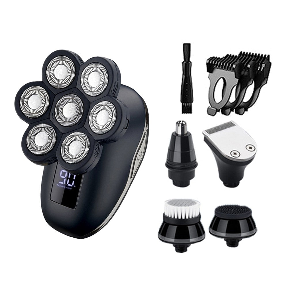 5 in 1 Electric Shaver for Men Detachable Head Razor Digital Display Rechargeable Shaver Grooming Kit
