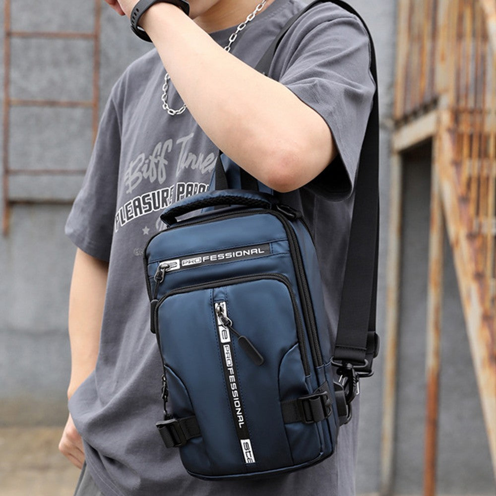 Multifunctional Mens Anti-Theft Sling Bag Backpack Shoulder Crossbody Bag Blue