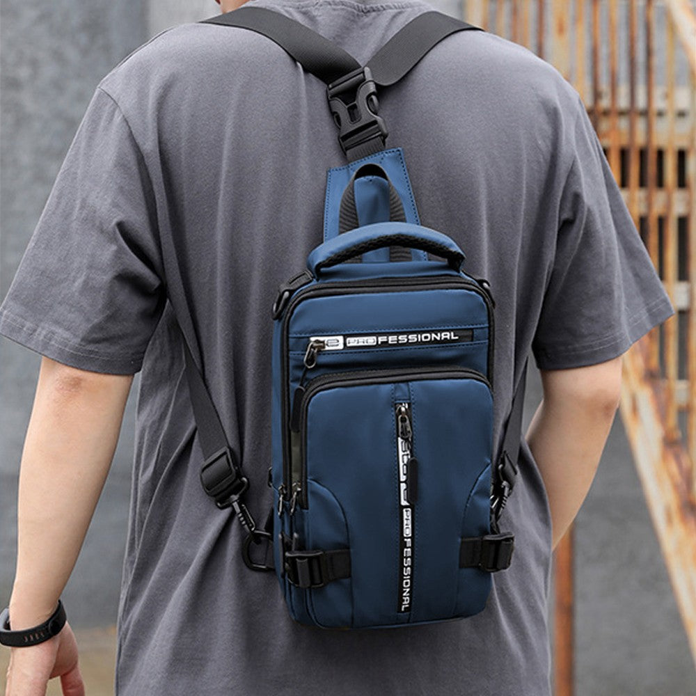 Multifunctional Mens Anti-Theft Sling Bag Backpack Shoulder Crossbody Bag Blue
