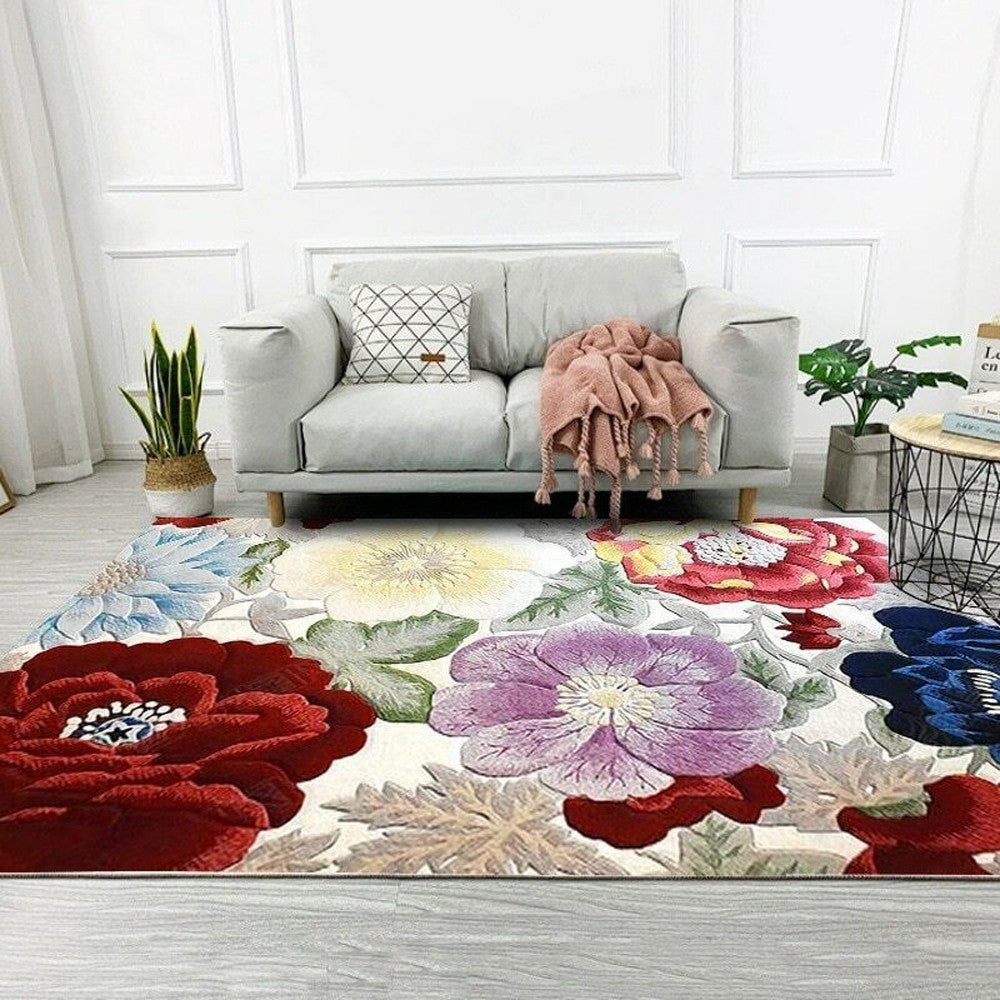 Home Flower Floor Mat Living Room Bedroom Indoor Floor Play Mat Style 2
