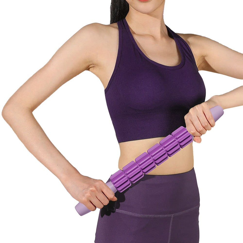 2 in 1 Neck and Back Stretcher Neck Cracker Back Lumbar Massager Purple