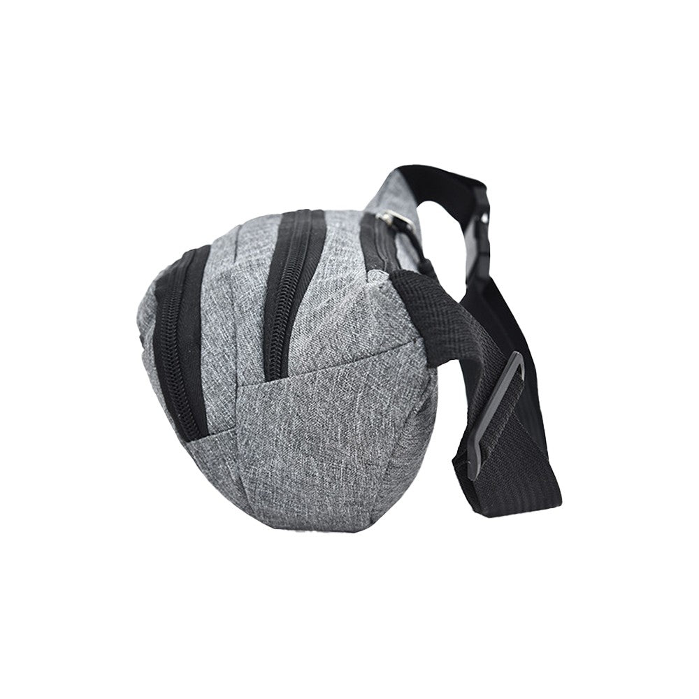 2Pcs Unisex Sling Bag Chest Pack Fanny Pack Sports Waist Bag Wallet - Black+Grey