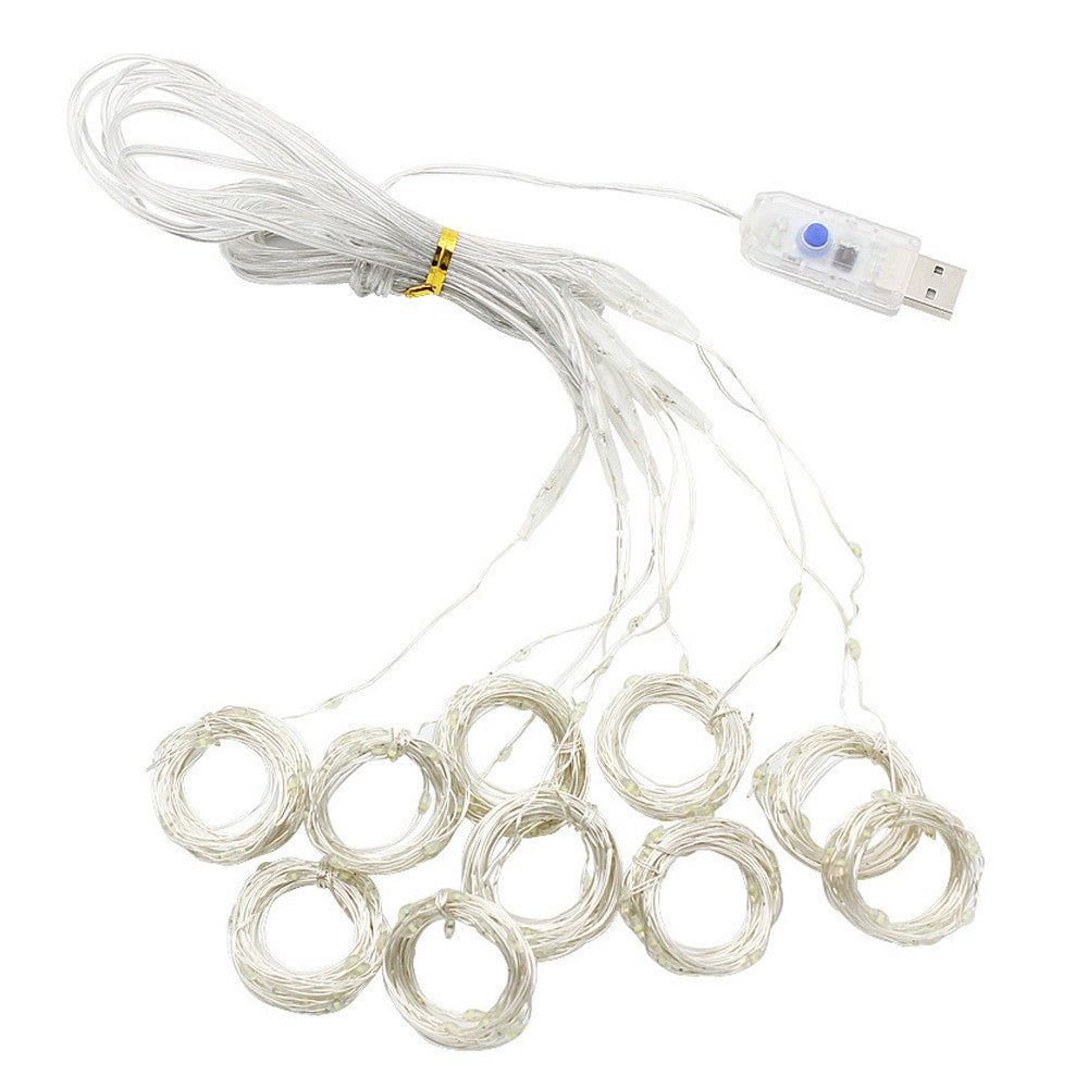 3M Christmas LED Curtain Lights Copper Wire Light String Curtain String Light - Multicolor Light