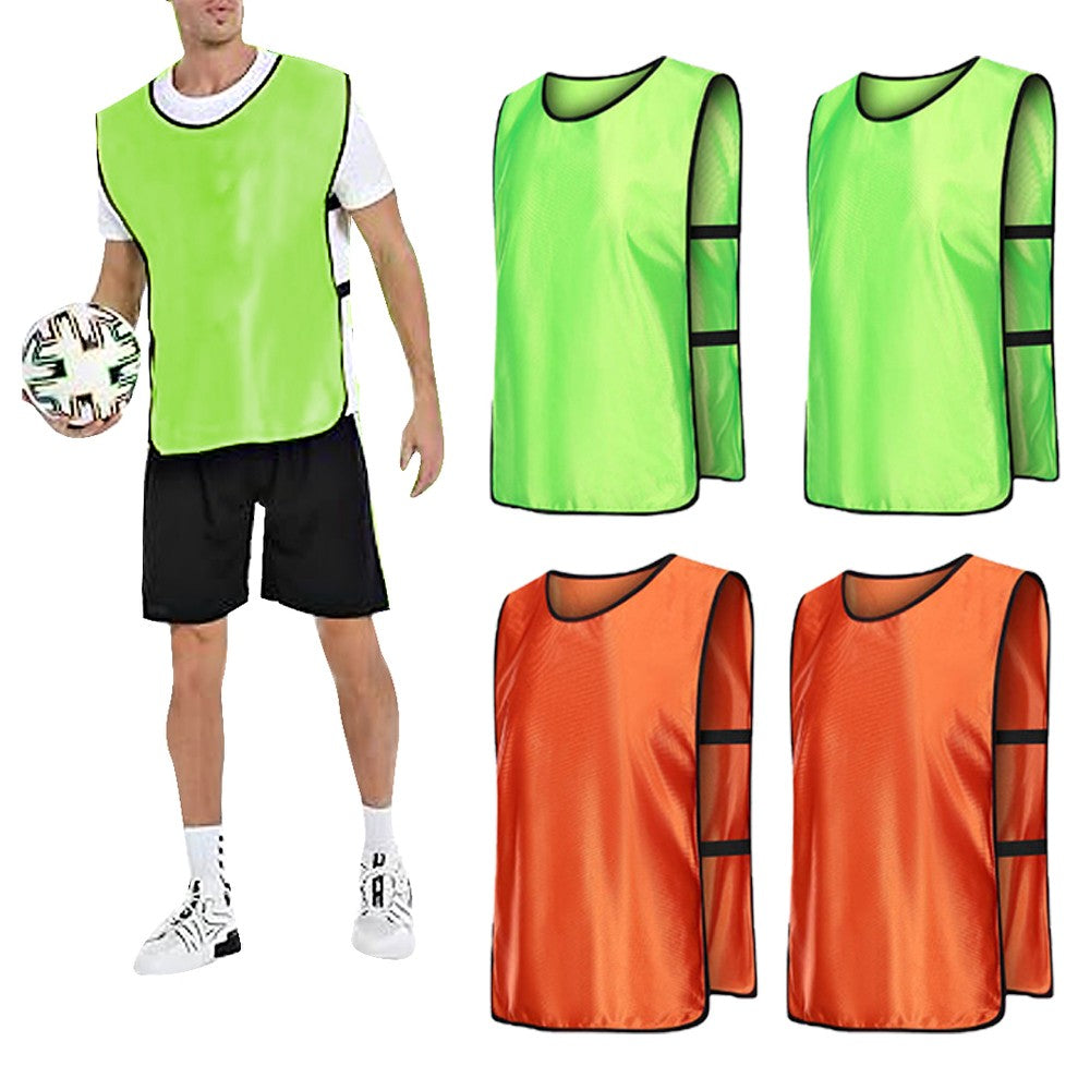 8-Piece Adult Scrimmage Training Vest Team Training Bibs Pinnies for Team Sports Games - Green+Orange