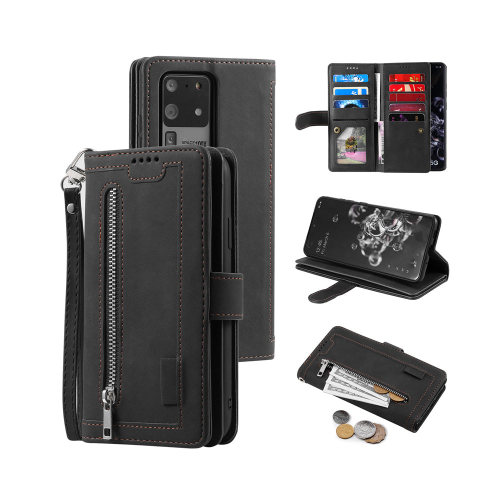 For iPhone 15 Series Case PU Leather iPhone Wallet Flip Cover Black