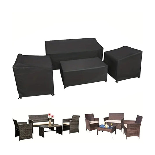 4-Piece Set Patio Furniture Covers Waterproof Outdoor Furniture Set UV-Resistant Patio Cover All-Weather Furniture Cover