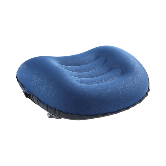 Portable Inflatable Pillow Outdoor Camping Travel Air Neck Pillow Hiking Pillow Dark Blue