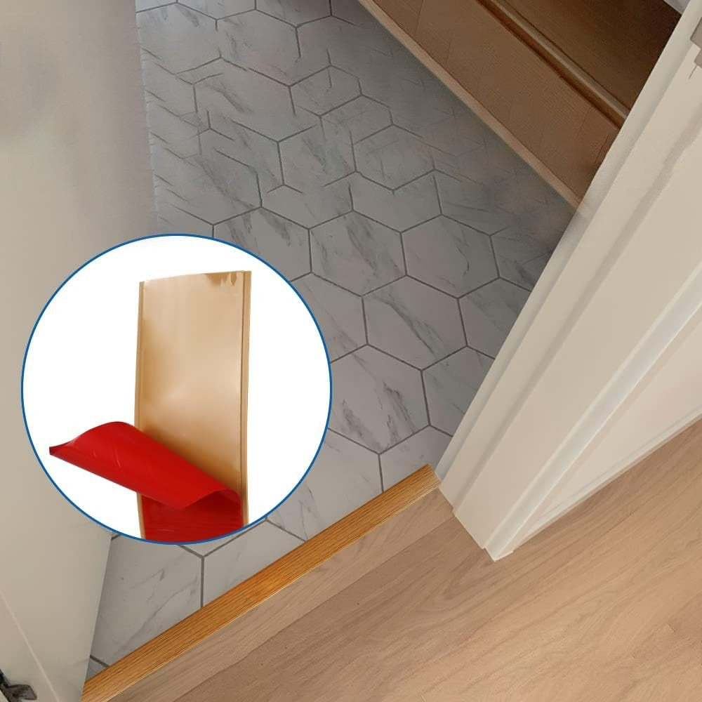 2Pcs 1-Meter Length Self Adhesive Floor Transition Strip Brown