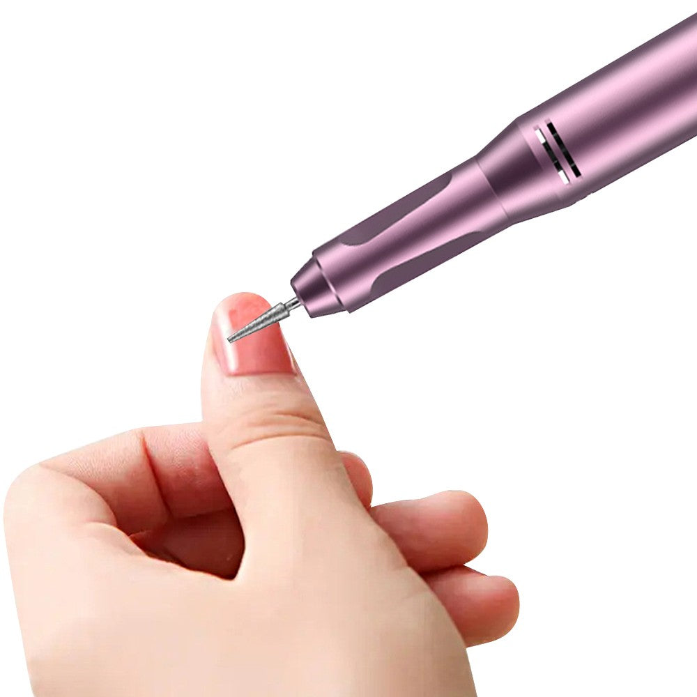 Electric Nail Drill Trimmer File Machine Manicure Tools Kit Purple