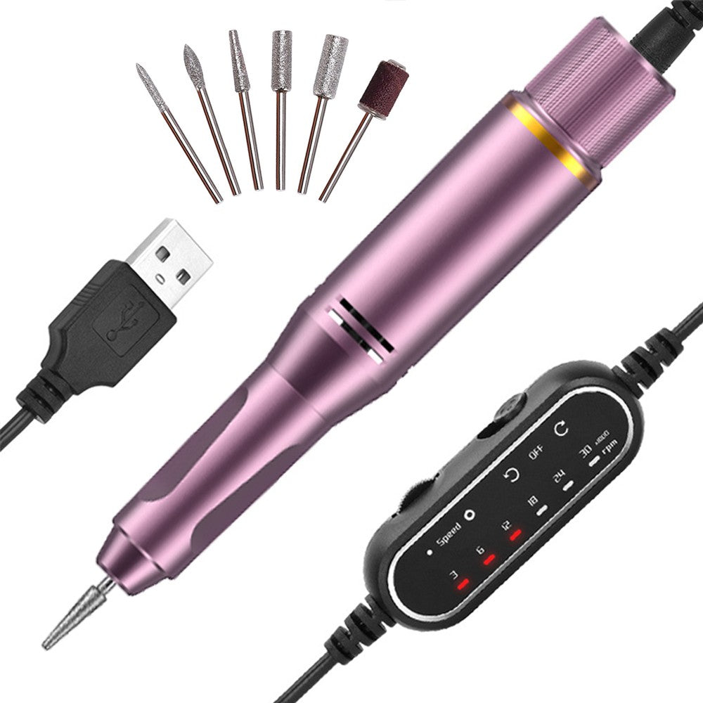 Electric Nail Drill Trimmer File Machine Manicure Tools Kit Purple