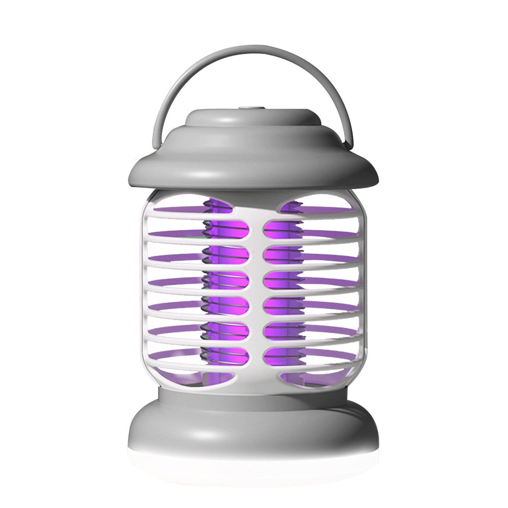 2X 3-in-1 Portable Electric Mosquito Killer Lamp Mosquito Zapper Trap-Grey+Khaki