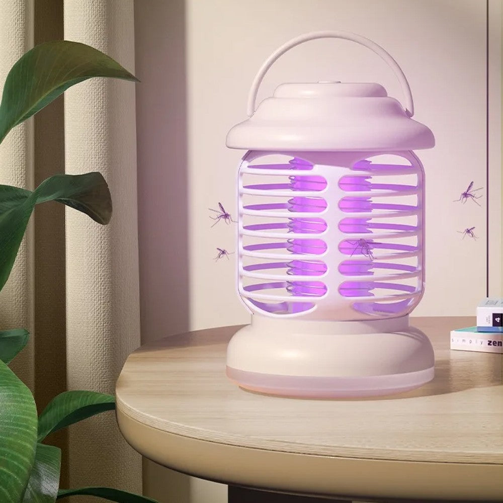 2X 3-in-1 Portable Electric Mosquito Killer Lamp Mosquito Zapper Trap-Grey+Khaki