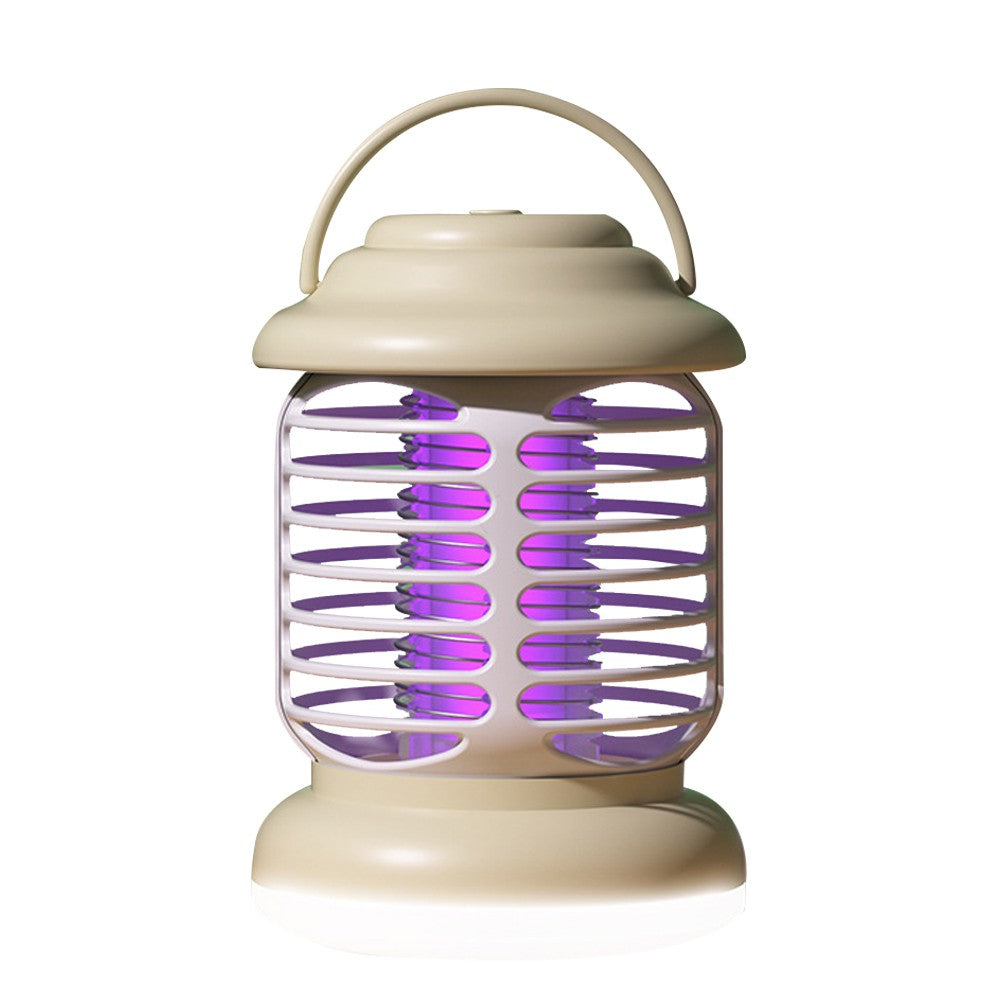 2X 3-in-1 Portable Electric Mosquito Killer Lamp Mosquito Zapper Trap-Grey+Khaki