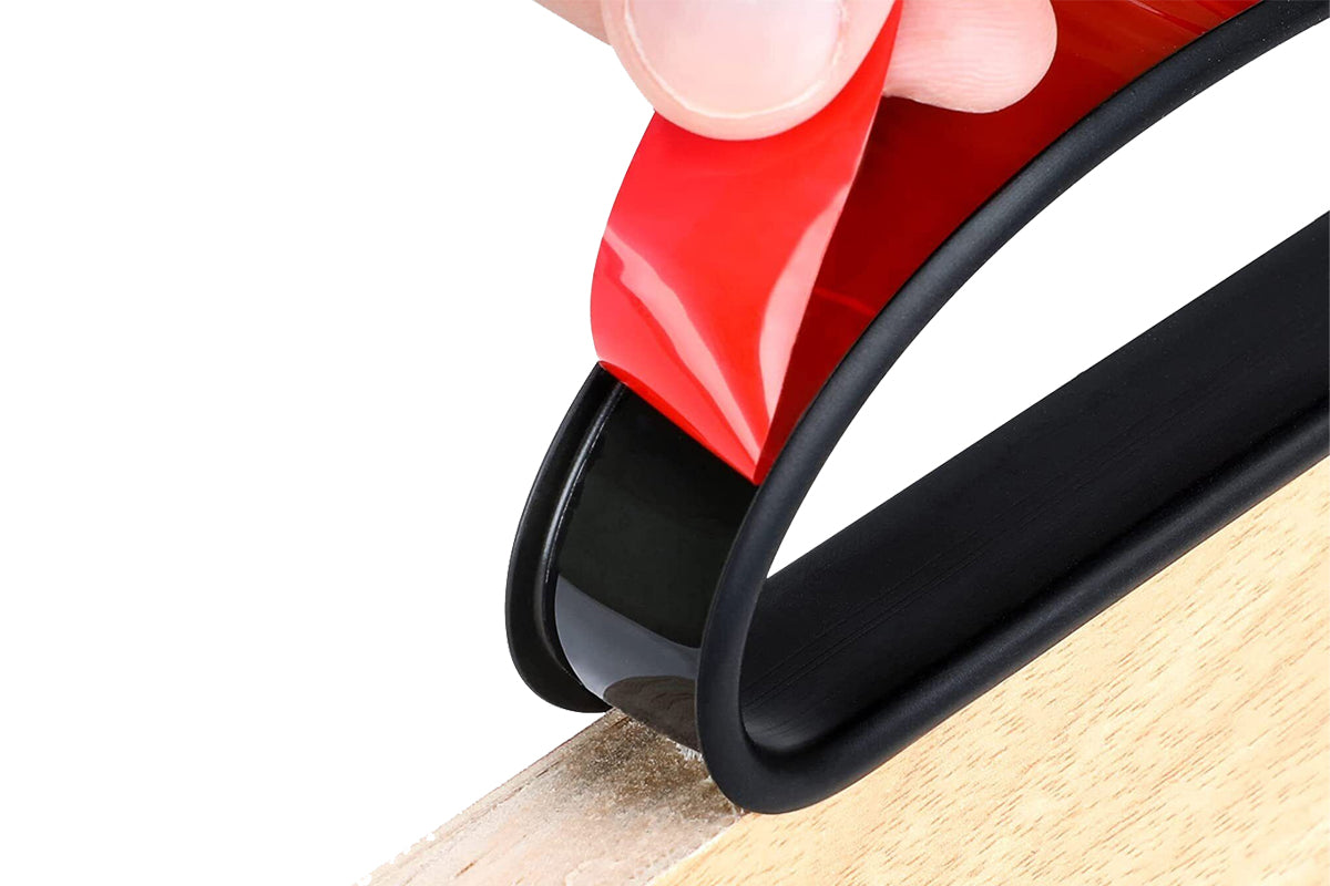 Collapsible U Shape Self Adhesive Edge Protector - Black
