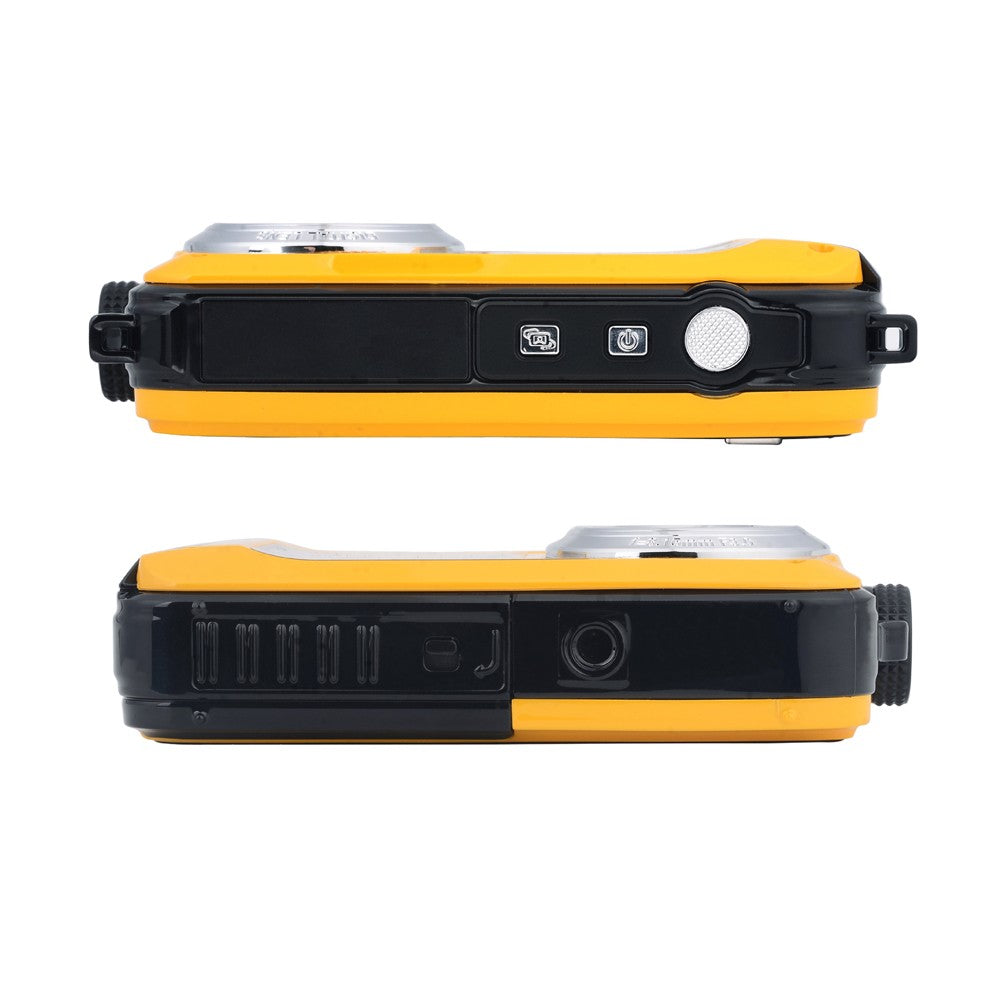 1080P Dual Screen Selfie Underwater Camera Water Resistant Digital Camera with 32GB Memory Card Yellow