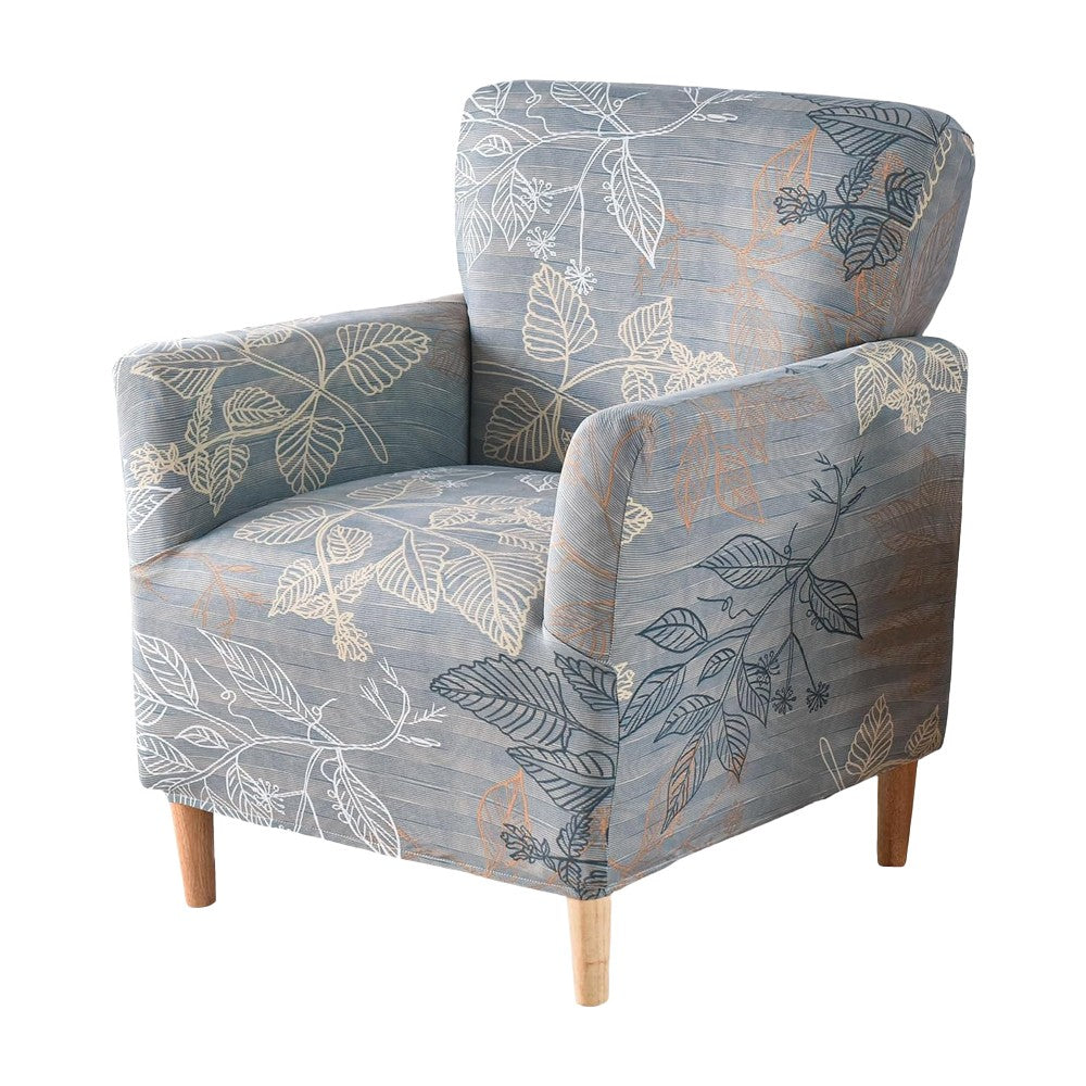 Stretch Armchair Cover Printed Single Sofa Chair Slipcovers Protector Grey