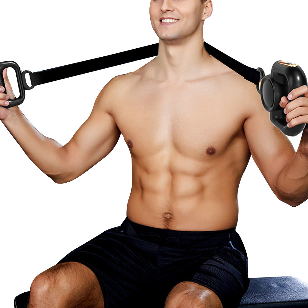 Handheld Muscle Massager with Massage Belt and 4 Massage Heads Black