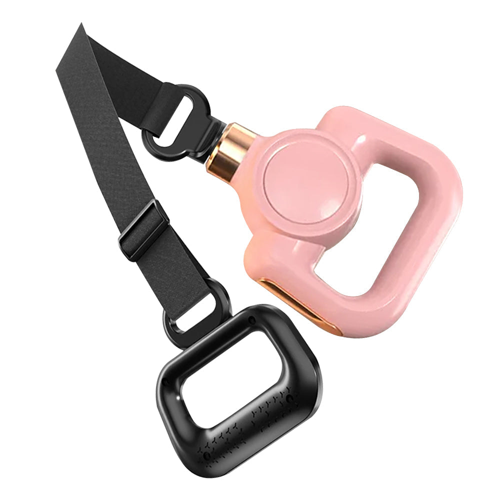 Handheld Muscle Massager with Massage Belt and 4 Massage Heads Pink
