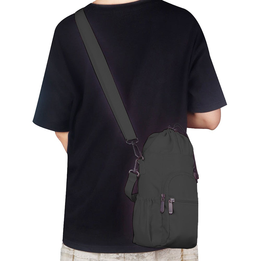 Water Bottle Sling Bag Crossbody Water Bottle Pouch Bottle Sleeve for Camping Walking Hiking Sports Black