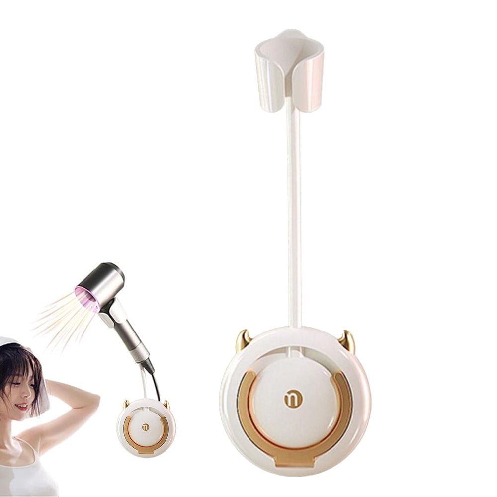 Hands-Free Fixed Hair Dryer Holder Punch Free Wall Mount Lazy Hair Dryer Bracket White