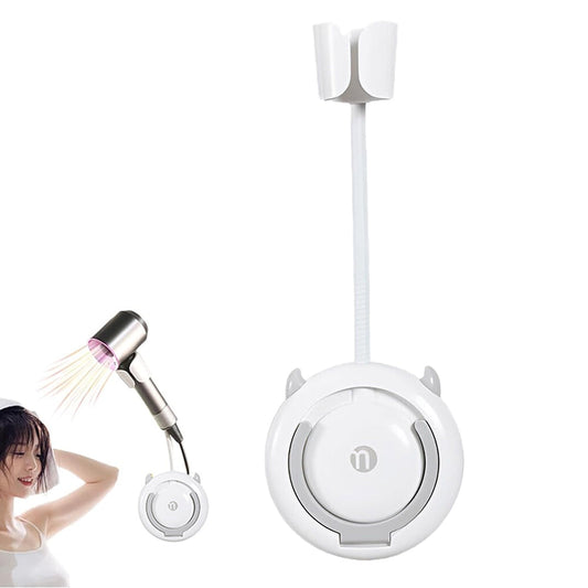 Hands-Free Fixed Hair Dryer Holder Punch Free Wall Mount Lazy Hair Dryer Bracket Gray