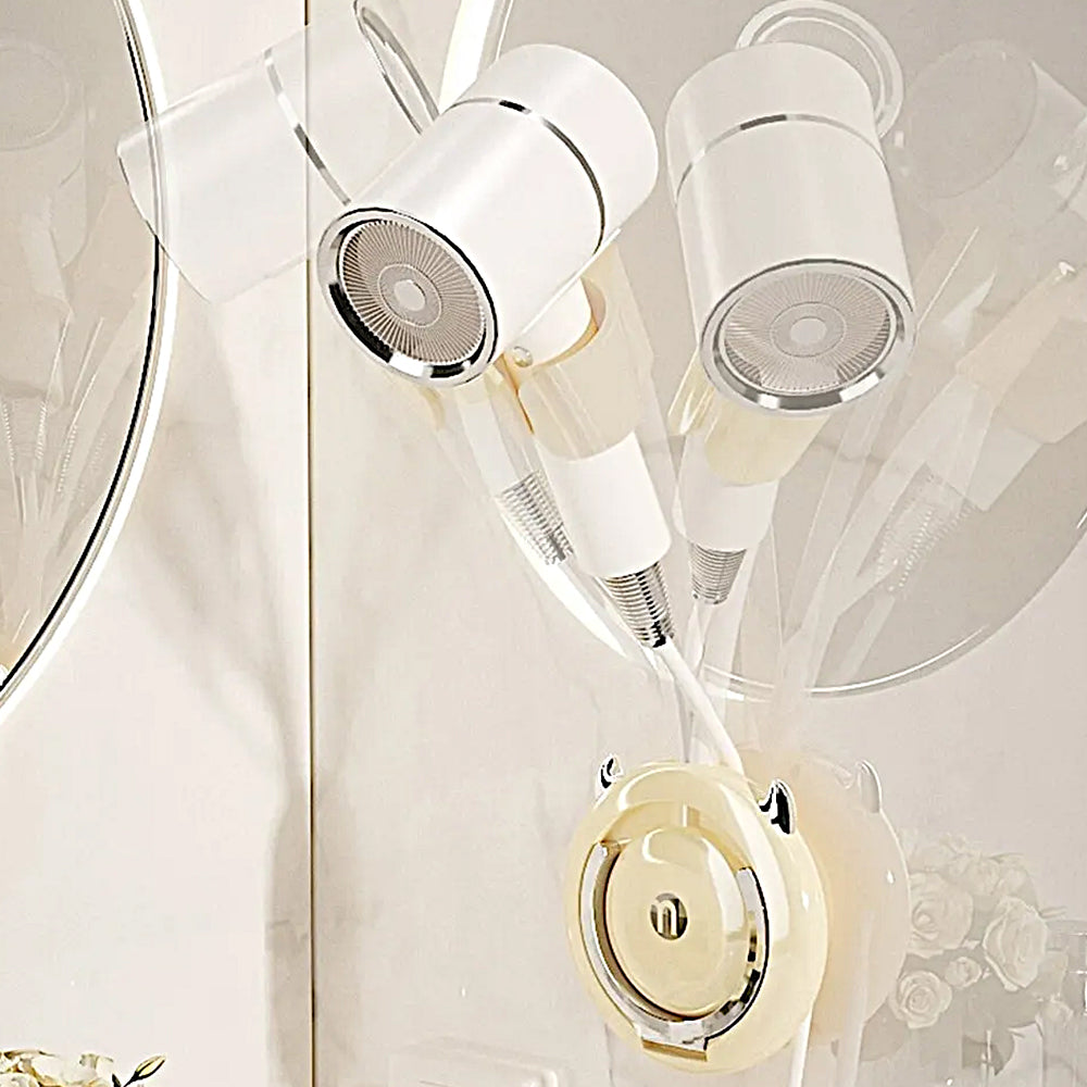 Hands-Free Fixed Hair Dryer Holder Punch Free Wall Mount Lazy Hair Dryer Bracket Gold
