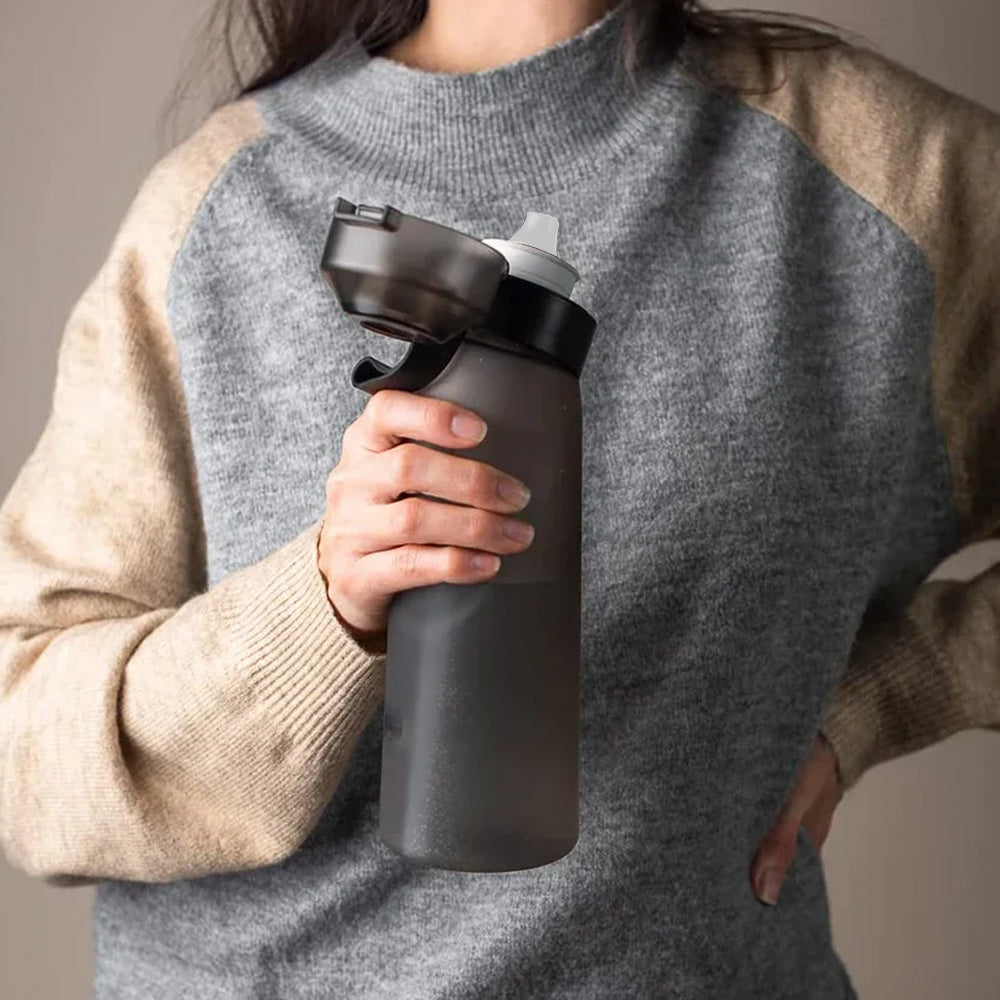 700ML Scent Water Bottle Leak Proof Water Cup with 14 Fragrance Rings - Black