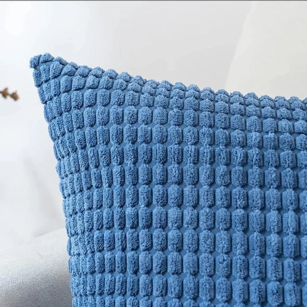 2Pcs Corduroy Throw Pillow Cover Sofa Lounge Cushion Cover Home Decor Navy