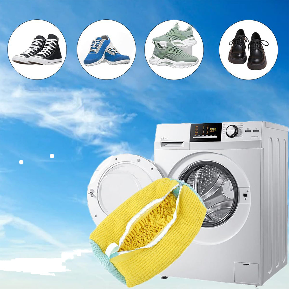 2Pcs Reusable Shoe Washing Bags for Washing Machine Laundry Shoe Bags Yellow