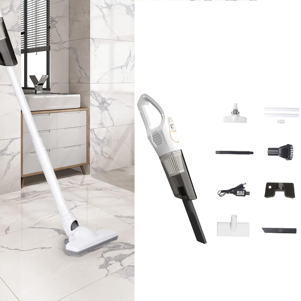 3-in-1 Handheld Stick Vacuum Cleaner Cordless Upright Vacuum Mop with Mite Removal Function White