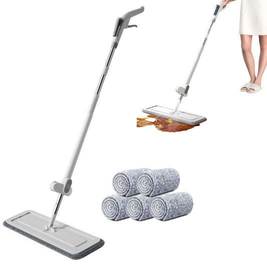 Self Wringing Spray Mop Hands-Free Mite Removal Floor Mop with 5 Replaceable Mop Cloth