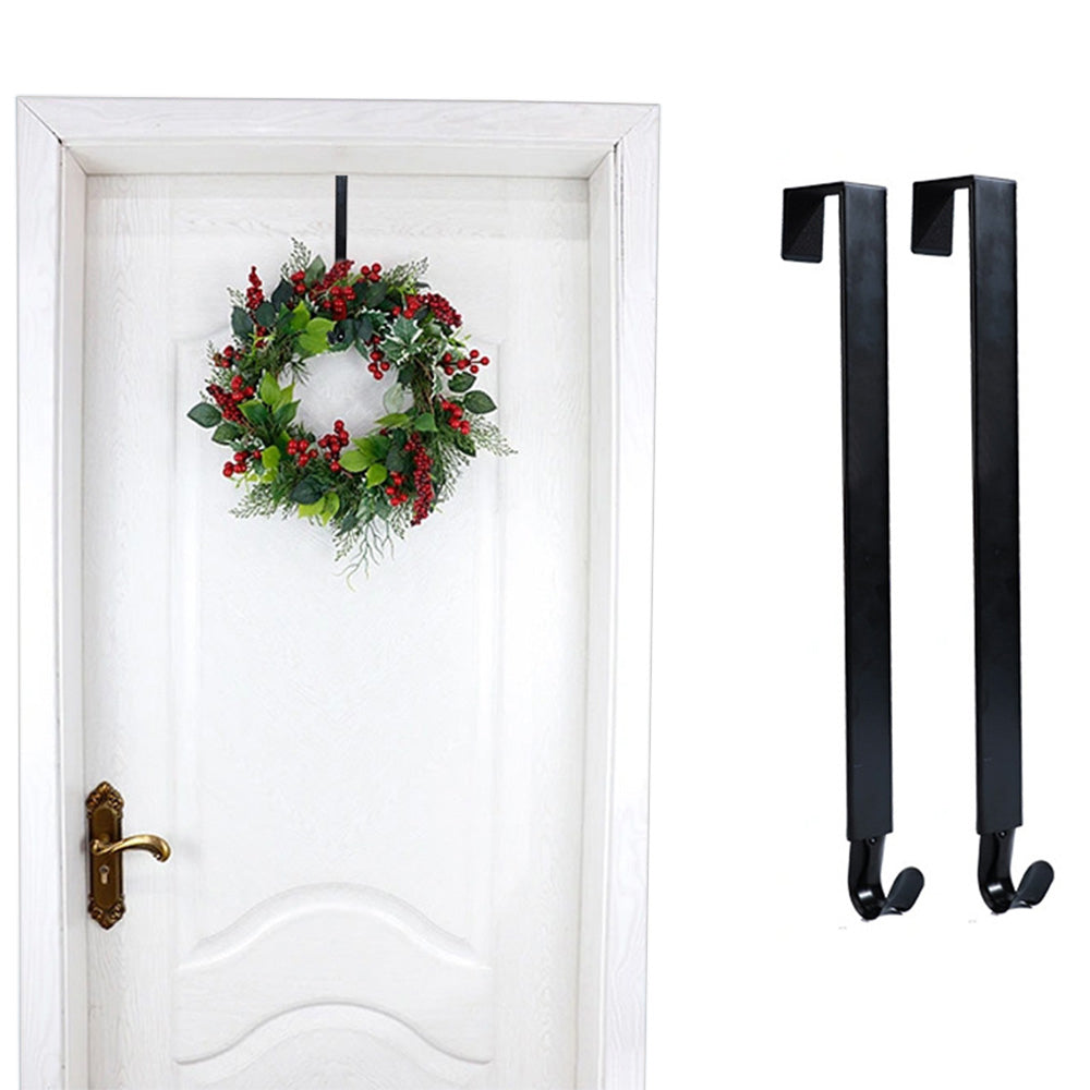 2Pcs Adjustable Wreath Hanger Over The Door Wreath Hook Hanger for Christmas Wreath Decoration