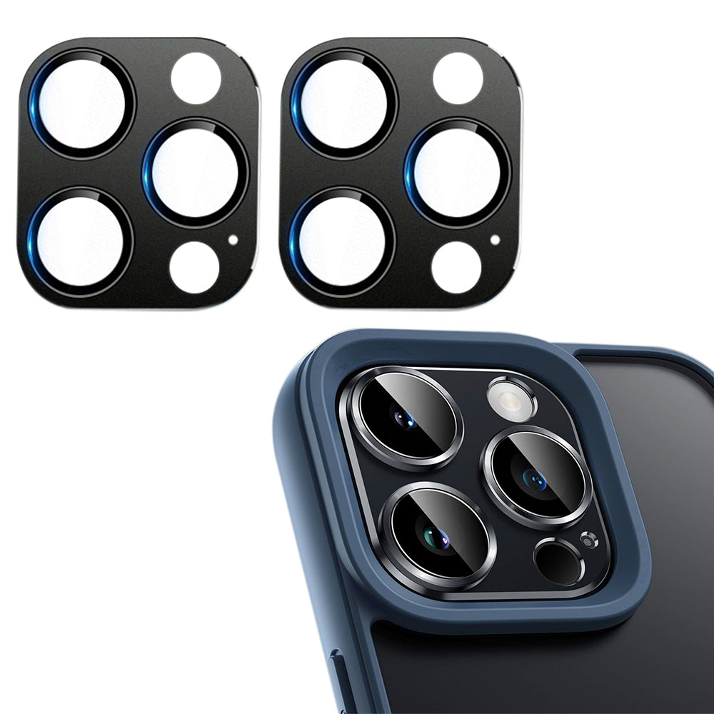 2Pcs Camera Lens Metal Glass Ring Protector for iPhone 16 Pro Max