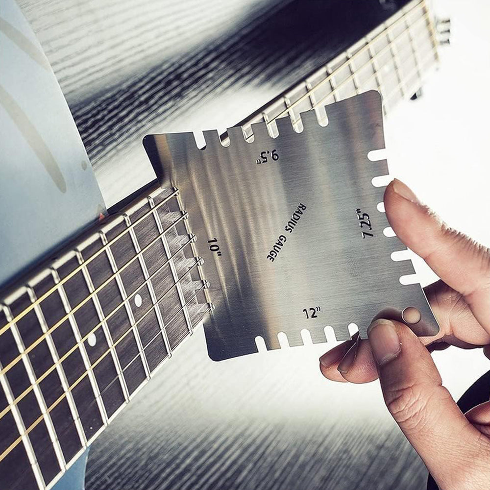 15Pcs Guitar Luthier Measuring Tool Set String Action Ruler Understring Radius Gauge Guitar Radian Ruler Kit
