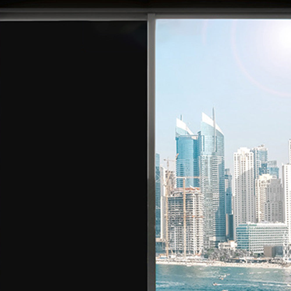 3-Meter Static Cling Sunlight Blocking Window Film One-Way Privacy Window Film Black