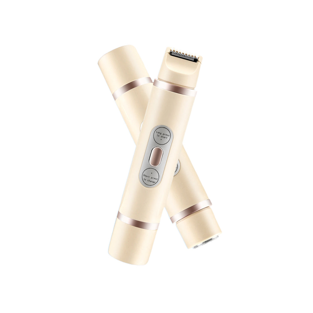 Double-Head Hair Trimmer 2-in-1 Lady Shaver - Beige