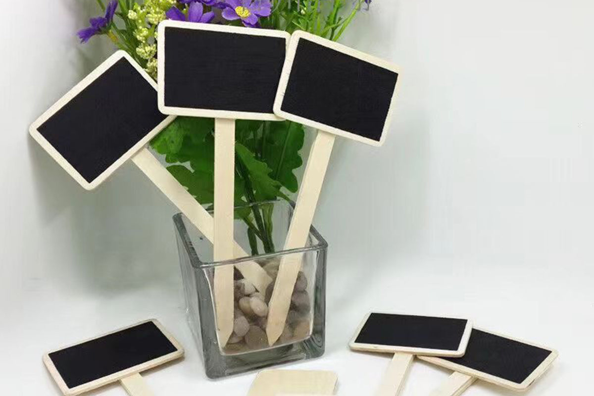 10Pcs Wood Chalkboards Signs Gardening Plant Tags