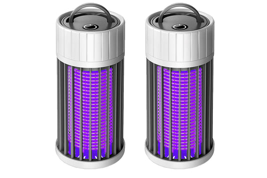 2pcs USB Electronic Rechargeable Mosquito Killer Lamp Night Light Mosquito Trap Indoor-Grey